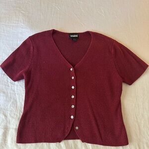 Vintage High Quality Short Sleeve Button Down Top